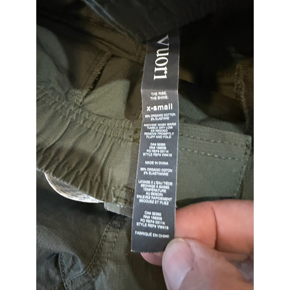 Vuori Ripstop Wide Leg Pants Army Green VW416 Organic Cotton Womens XS (390) - Picture 8 of 10